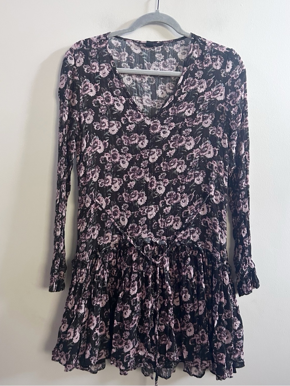 Allsaints drop waist floral dress medium